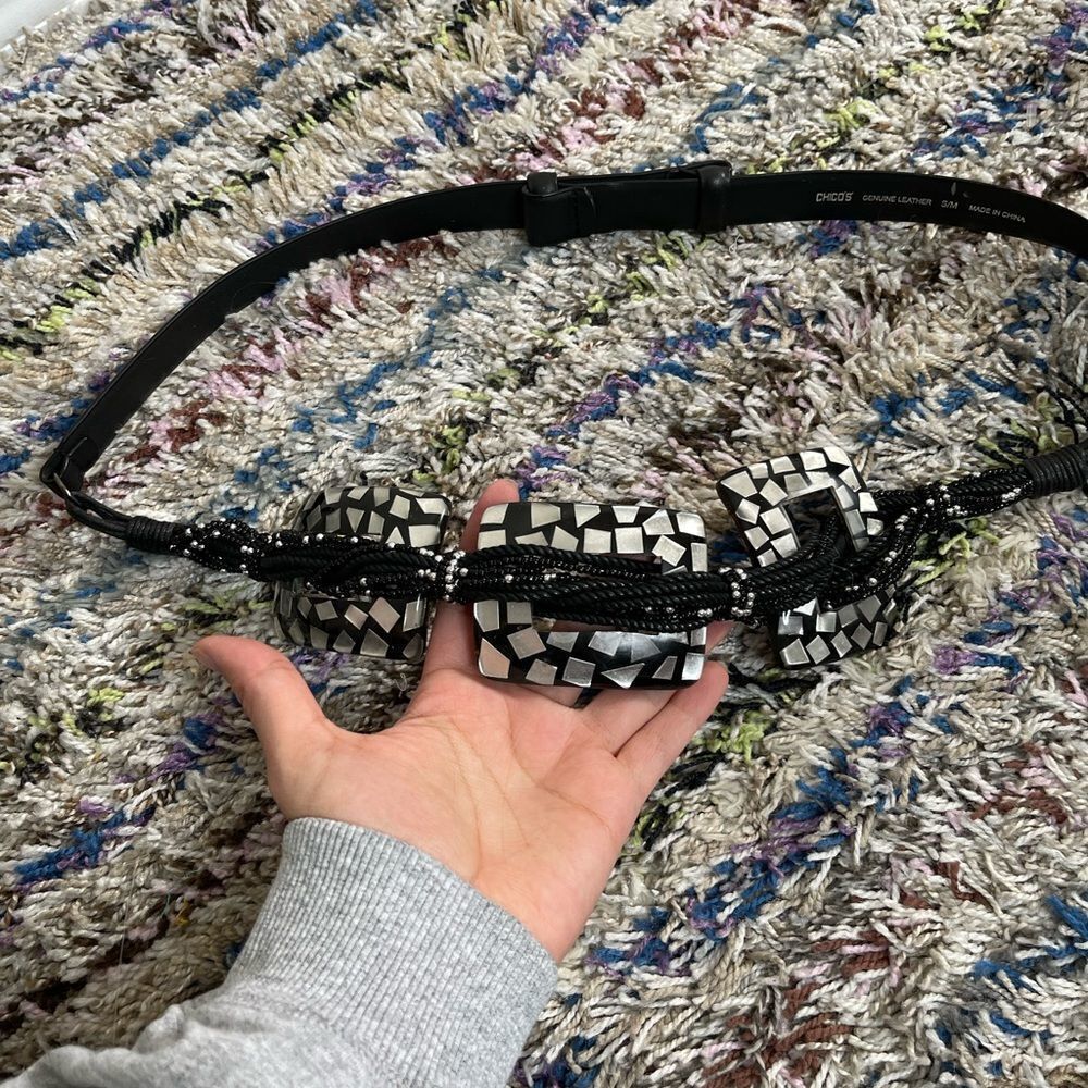 Chicos leather beaded belt